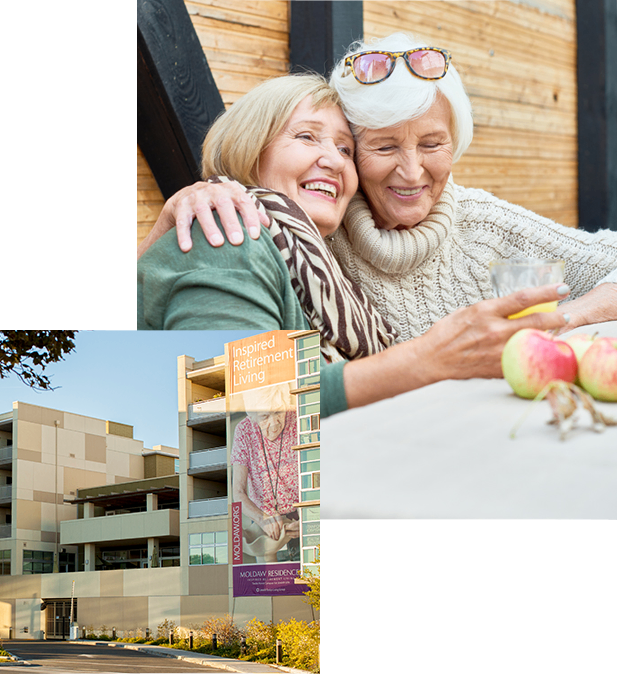 two older women hugging